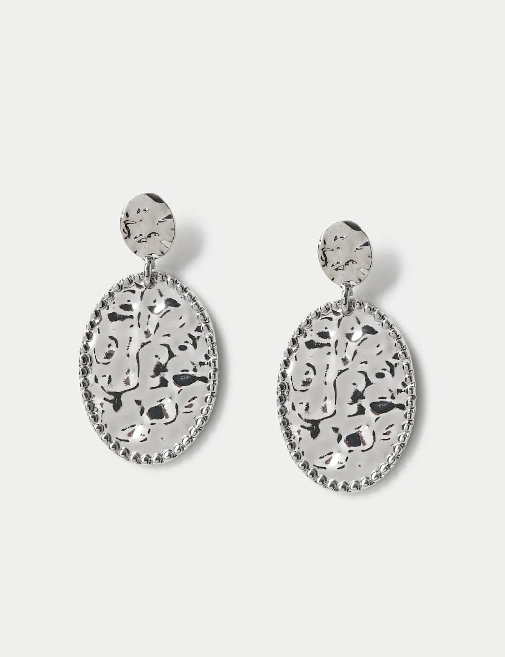 Textured Drop Earrings Silver female - M&S - FashionsVida