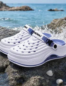 Zuecos para hombre, sandalias slip-on de verano con punta cerrada, suela gruesa, diseño hueco transpirable, sandalias deportivas casuales, moda estud - Shein - FashionsVida