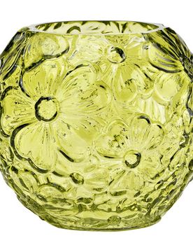 Vase mit Blumendekor grün 13 cm Höhe