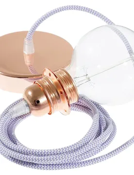 Cables Lampe Suspendue Pendel Pour Abat-jour Rz07 Zigzag Diy 50 Cm Lilac / Copper One Size