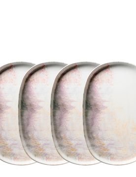 Servierplatten-Set, Steinzeug Aquarellia
