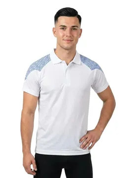 Polo à Manches Courtes Food & Care 20083 White / Azure Blue 3XL
