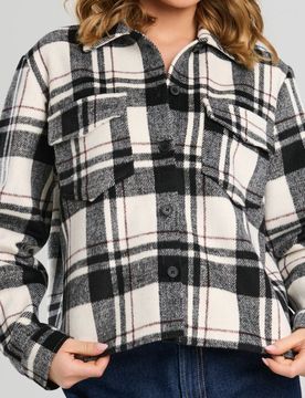 Giacca-camicia a quadri - nero