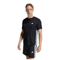 T-shirt à Manches Courtes Workout Essentials Base 3 Stripes Black / White M