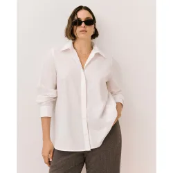 Camisa básica de mujer en popelín
