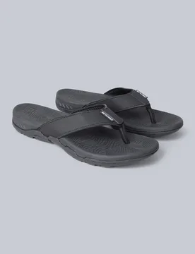 Fader Mens Flip Flops - Black - Animal - FashionsVida