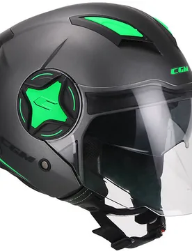Casco Moto Jet Doppia Visiera 129x ILLINOIS SPORT Nero V taglia S - Cgm - FashionsVida