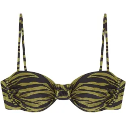 Top de bikini Balconette Gaia fruncido con tejido lúrex y foams extraíbles