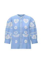 Musselin embroidery blouse female