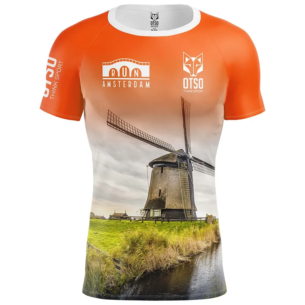 Maglietta A Maniche Corte Run Ámsterdam 202 Multicolour L - OTSO - FashionsVida