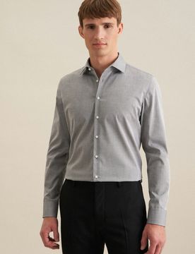 Slim Business Hemd Uni Grau 39