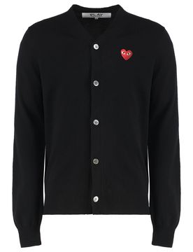 Comme des Garçons PLAY Logo Patch Crewneck Cardigan