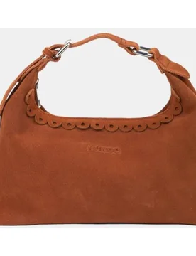 Bolso de mano en piel de ante y tira para cruzar modelo Dandy Suede Scallop de Bags - Núnoo - FashionsVida