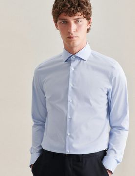 Slim Business Hemd Uni Blau 44