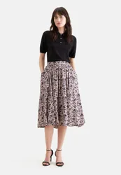 Weit schwingender Rock mit Taillenbund Rosa/Pink 36