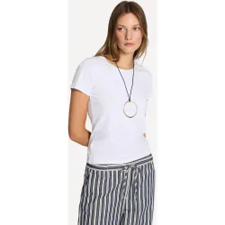 Camiseta básica de mujer cuello redondo manga corta