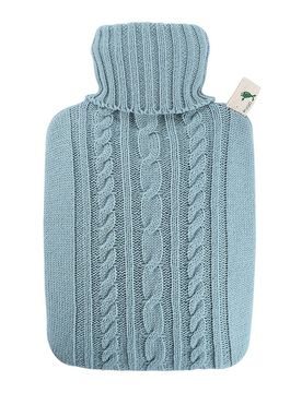 Wärmflasche Klassik Strickbezug pastell-blau HUGO FROSCH