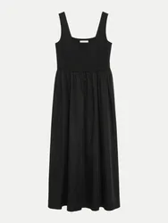 Midi-Kleid im Fabricmix Schwarz 36