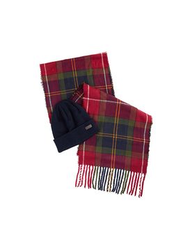 Geschenkset 2-teilig Schal und Mütze SWINTON CHRISTMAS rot herren