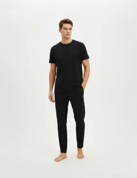 Lyle & Cotton Rich Jersey Pyjama Set Black male - Scott - FashionsVida