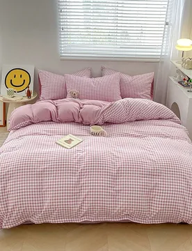 Piezas Juego de Edredón Estampado a Cuadros Vintage 100% Poliéster, 2 Fundas de Almohada + 1 Edredón (Sin Sábana Ajustable/Sábana Plana Incluida) - Shein - FashionsVida