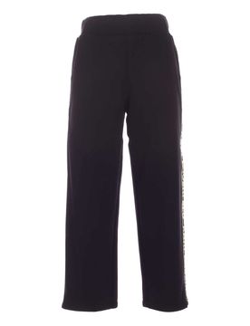Joggers neri con nastro logato