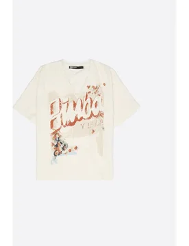 Camiseta de mujer oversize con dibujo frontal - Bimba y Lola - FashionsVida