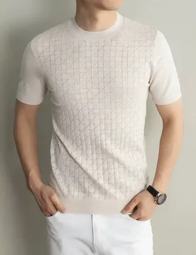 Summer New Solid Knitted Thin Short Sleeved T-shirt for Men Fashion Elegant Business Casual Men's T-shirt Tops Men Clothing - Aliexpress - FashionsVida