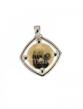 Ciondolo Madonna oro giallo e bianco 8803321714897