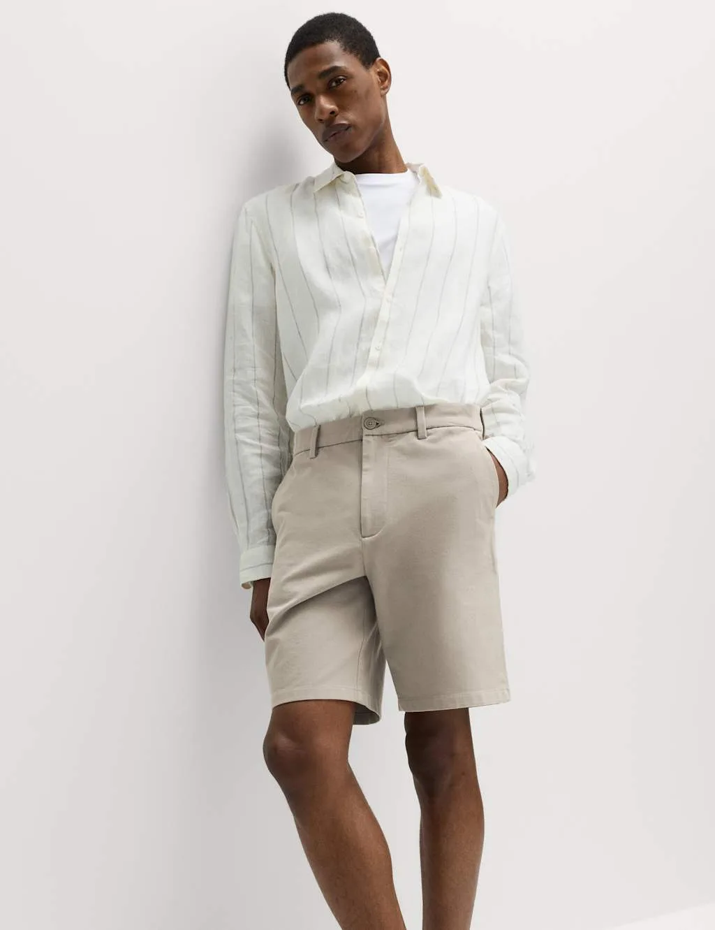 Ultimate Stretch Chino Shorts Pebble male - M&S - FashionsVida