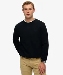 Superdry Herren Baumwolle Gesticktes Logo Essential Rundhals Sweatshirt, Schwarz - Größe: XXL