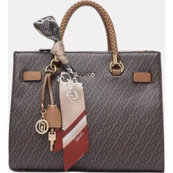 Satchel con estampado logo y pañuelo