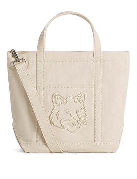 Borsa piccola in tela con testa di volpe