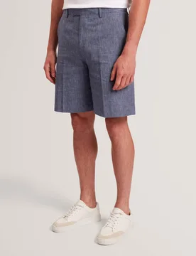 Regular Fit Linen Rich Chino Shorts Navy male - Ted baker - FashionsVida