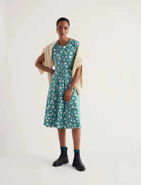 Jersey Floral Midi Skater Dress Blue Mix female - Seasalt cornwall - FashionsVida