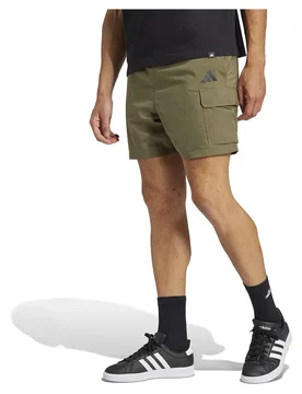 Short Cargo Essentials Small Logo Chelsea Olive Strata / Black XL - Adidas - FashionsVida