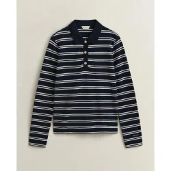 Polo de mujer de manga corta con rayas