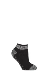 Women's 1 Pair SOCKSHOP 2.3 TOG Patterned and Striped Ankle Slipper Socks Pisa Black 4-8 Ladies - Black - Size: Small