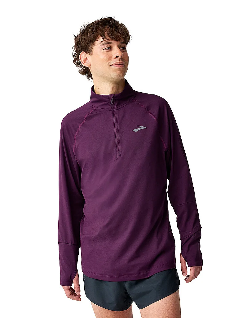 Zipshirt da running da uomo Dash 3.0 rosso scuro M - Brooks - FashionsVida