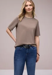T-Shirt mit Kontrastdetail female Braun