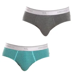 Mens Pack-2 Basic Briefs Breathable Fabric Kl2014 Man - Multicolour Cotton - Size 2xl