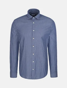 Regular Casual Hemd Gestreift Blau 46 - Seidensticker - FashionsVida