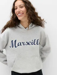 Cotton Rich Graphic Hoodie Grey Marl female