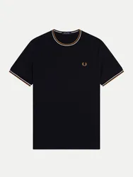T-Shirt mit Doppelstreifen Schwarz S