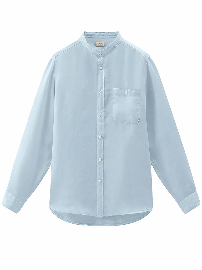 Camicia di lino regular fit azzurro XL - Woolrich - FashionsVida