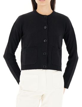 Cardigan misto lana NERO L
