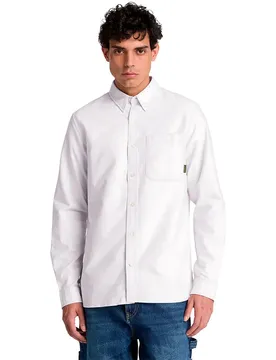 Chemise à Manches Longues Lake Warner Solid Oxford White Yd M