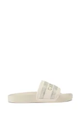 Women's 'Sicily Slider' Fabric Sandals in Gold Size: 4 - Gold - Size: 4