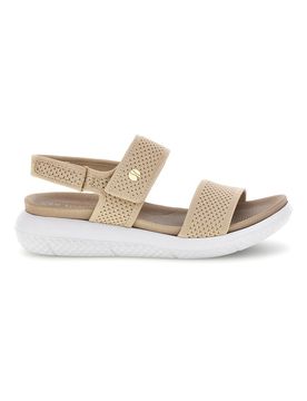 Sandali beige con fasce traforate e velcro 30 TT 36