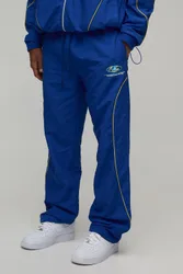 Herren Weite Nylon-Trainingshose Blue Größe Medium
